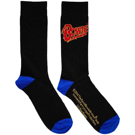 David Bowie Unisex Ankle Socks: Logo Blue Contrast (UK Size 6 - 11) - David Bowie - Merchandise -  - 5056737253269 - 