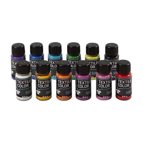 Set van 12 kleuren 50ml - Dekkende Textielverf - Koopwaar - Creativ Company - 5707167105269 - 