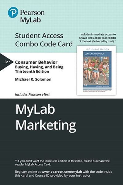 Cover for Michael Solomon · MyLab Marketing with Pearson eText -- Combo Access Card -- for Consumer Behavior Buying, Having, Being (Print) (2019)