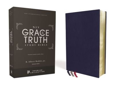 Cover for Zondervan · NIV, The Grace and Truth Study Bible, Premium Goatskin Leather, Navy, Premier Collection, Black Letter, Art Gilded Edges, Comfort Print (Læderbog) (2021)