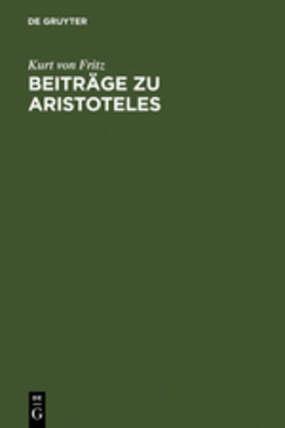 Cover for Fritz · Beiträge zu Aristoteles (Book) (1983)