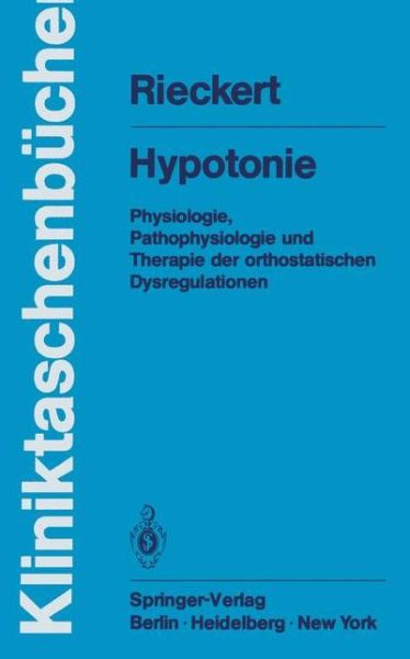 Cover for Hans Rieckert · Hypotonie - Kliniktaschenbucher (Paperback Book) [German edition] (1979)