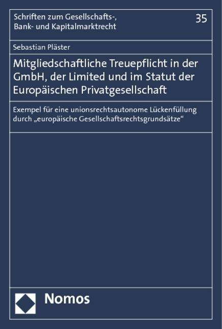 Cover for Pläster · Mitgliedschaftliche Treuepflich (Book)