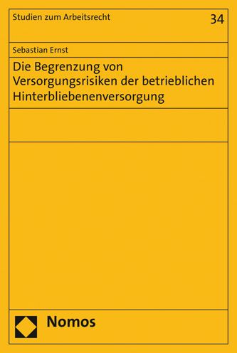 Cover for Ernst · Die Begrenzung von Versorgungsris (Book) (2020)