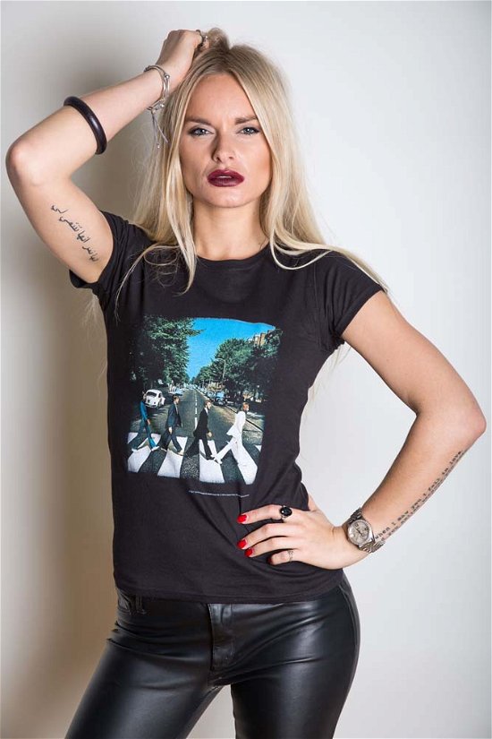 Cover for The Beatles · The Beatles Ladies T-Shirt: Abbey Road (Back Print) (T-shirt) [size S] [Black - Ladies edition] (2019)