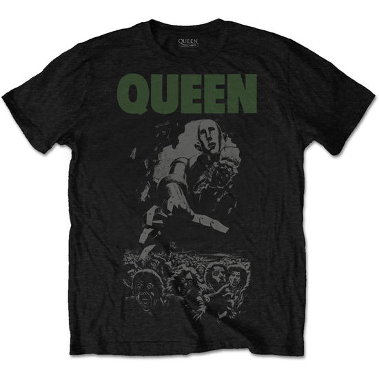 Cover for Queen · Queen Unisex T-Shirt: News of the World 40th Full Cover (T-shirt) [size XL] [Black - Unisex edition]