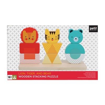 Petit Collage · Lion, Tiger, and Bear Wooden Stacking Puzzle (Spielzeug) (2024)