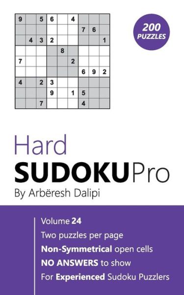 Hard Sudoku Pro - Arberesh Dalipi - Książki - Createspace Independent Publishing Platf - 9781976505270 - 18 września 2017