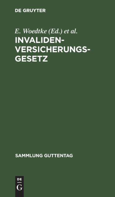 Cover for E. Woedtke · Invalidenversicherungsgesetz (N/A) (1906)