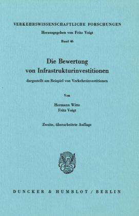 Cover for Witte · Die Bewertung von Infrastrukturin (Book) (1985)