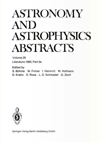 Cover for Siegfried Bohme · Literature 1980, Part 2 - Astronomy and Astrophysics Abstracts (Paperback Book) [Softcover reprint of the original 1st ed. 1981 edition] (2014)