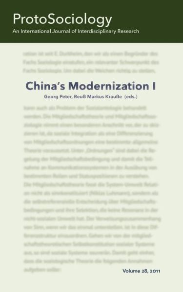 Cover for Georg Peter · China's Modernization I (Paperback Book) (2015)