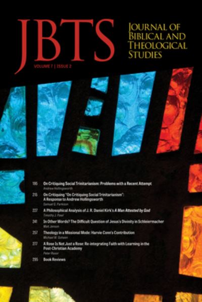 Cover for Daniel S. Diffey · Journal of Biblical and Theological Studies, Issue 7. 2 (Book) (2023)