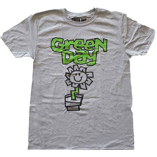Cover for Green Day · Green Day Unisex T-Shirt: Flower Pot (T-shirt) [size S] [Grey - Unisex edition] (2015)