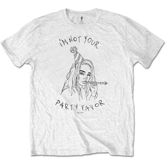 Cover for Billie Eilish · Billie Eilish Unisex T-Shirt: Party Favour (T-shirt) [size L] [White - Unisex edition]