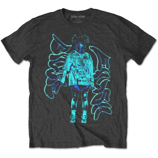 Billie Eilish Unisex T-Shirt: Neon Graffiti Logo - Billie Eilish - Fanituote -  - 5056561053271 - 