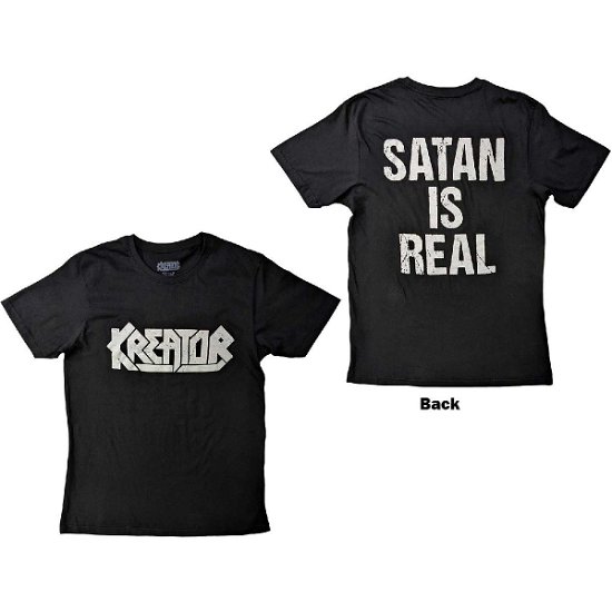 Kreator Unisex T-Shirt: Satan Is Real (Back Print) - Kreator - Koopwaar -  - 5056737203271 - 