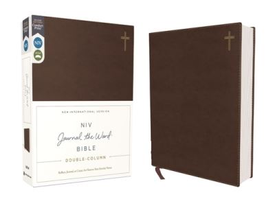 NIV, Journal the Word Bible, Double-Column, Leathersoft, Brown, Red Letter Edition, Comfort Print Reflect, Take Notes, or Create Art Next to Your Favorite Verses - Zondervan - Książki - Zondervan - 9780310455271 - 27 października 2020