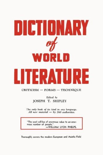 Cover for Joseph T Shipley · Dictionary of World Literature (Paperback Book) (1943)