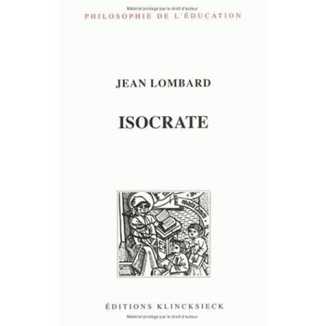 Cover for Jean Lombard · Isocrate (Book) (1990)