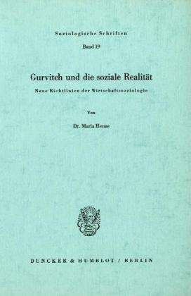 Cover for Henze · Gurvitch und die soziale Realität (Book)