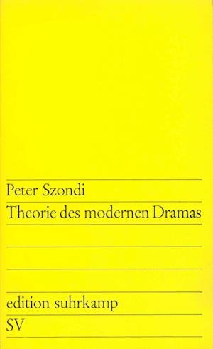 Cover for Peter Szondi · Edit.Suhrk.0027 Szondi.Theorie d.modern (Book)