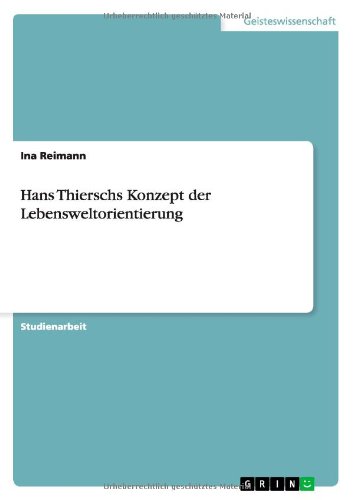 Cover for Reimann · Hans Thierschs Konzept der Lebe (Bok) [German edition] (2010)