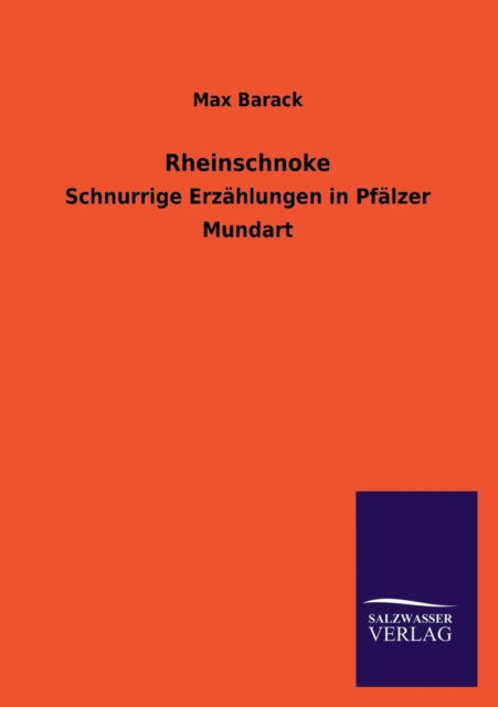 Cover for Max Barack · Rheinschnoke (Paperback Book) [German edition] (2013)