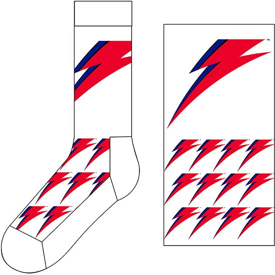 Cover for David Bowie · David Bowie Unisex Ankle Socks: Flash (UK Size 7 - 11) (CLOTHES) [size M] [White - Unisex edition]