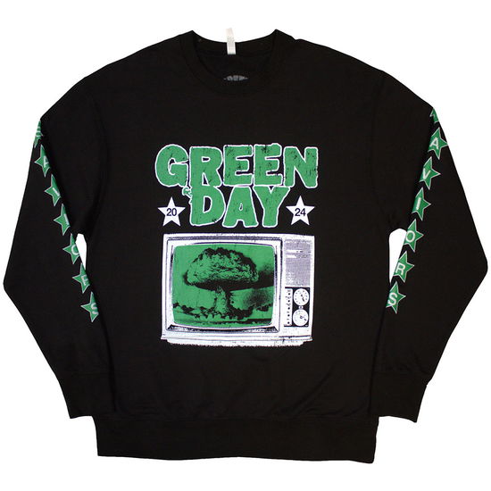 Cover for Green Day · Green Day Unisex Sweatshirt: TV Explosion (Black) (Sleeve Print) (CLOTHES) [size S] (2024)