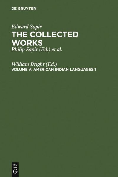 Cover for E. Sapir · Collected Works.05/1 (Book) (1989)