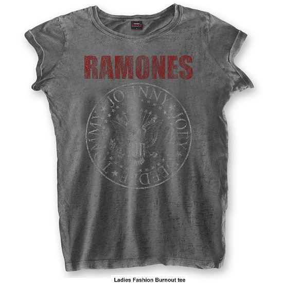 Ramones Ladies T-Shirt: Presidential Seal (Burnout) - Ramones - Mercancía -  - 5055979985273 - 