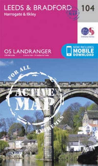 Cover for Ordnance Survey · Leeds &amp; Bradford, Harrogate &amp; Ilkley - OS Landranger Active Map (Kort) [February 2016 edition] (2016)