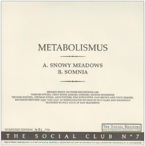 Social Club No. 7 - Metabolismus - Música - SOCIAL REGISTRY - 0656605755274 - 4 de enero de 2011