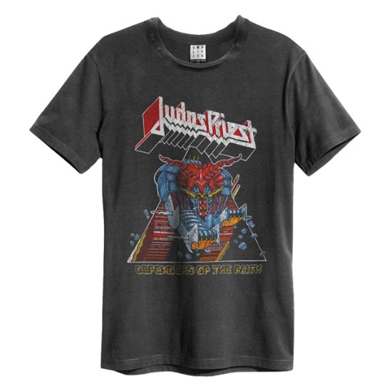 Judas Priest Defenders Of The Faith Amplified Large Vintage Charcoal T Shirt - Judas Priest - Marchandise - AMPLIFIED - 5054488120274 - 