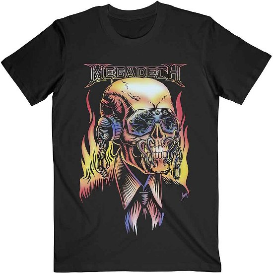 Megadeth Unisex T-Shirt: Flaming Vic - Megadeth - Gadżety -  - 5056368635274 - 