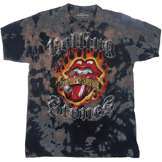 The Rolling Stones Kids T-Shirt: Tattoo Flames (Wash Collection) (7-8 Years) - The Rolling Stones - Koopwaar -  - 5056561078274 - 