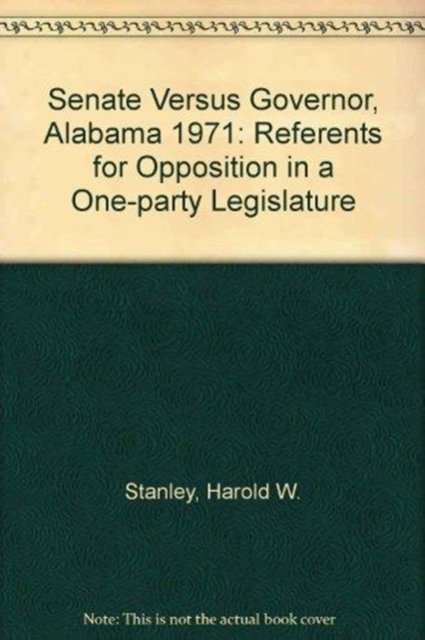 Cover for Stanley · Senate Versus Gov Alabama (Hardcover Book) (1975)