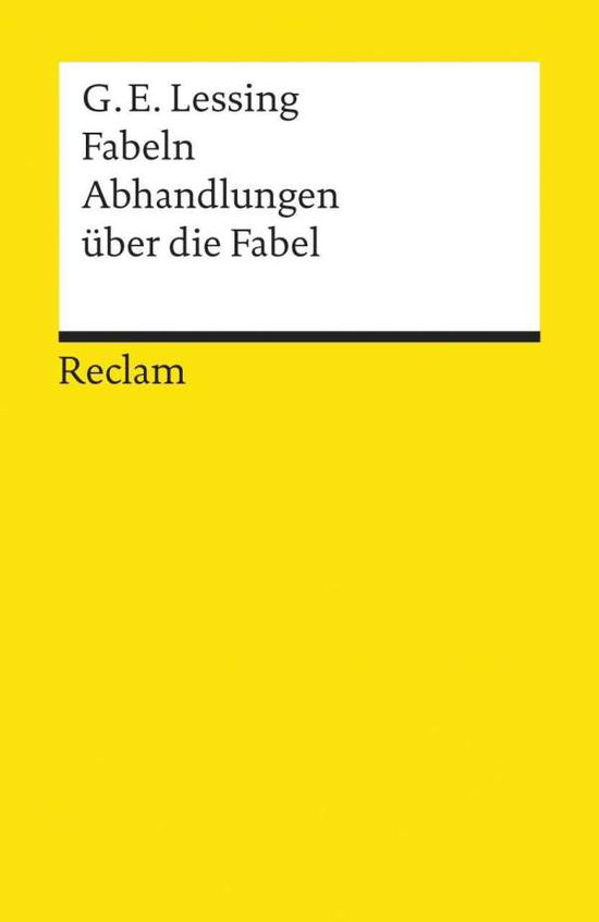 Cover for Gotthold Ephraim Lessing · Reclam UB 00027 Lessing.Fabeln.Abhandl. (Book)