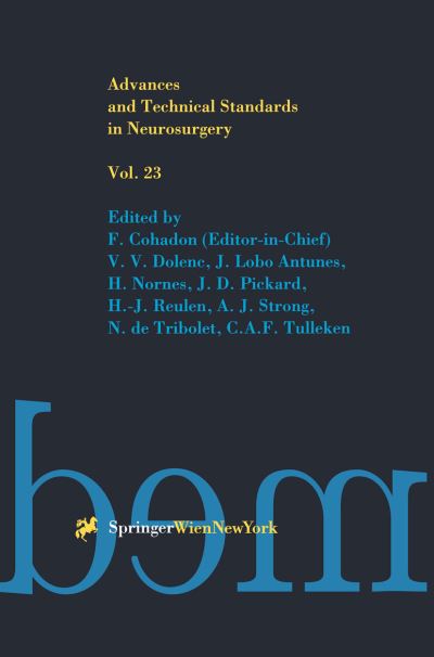 Cover for V. V. Dolenc · Advances and Technical Standards in Neurosurgery - Advances and Technical Standards in Neurosurgery (Hardcover Book) (1997)