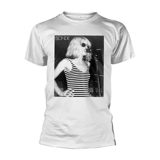 Cover for Blondie · Striped Singing (White) (T-shirt) [size XL] [White edition] (2018)
