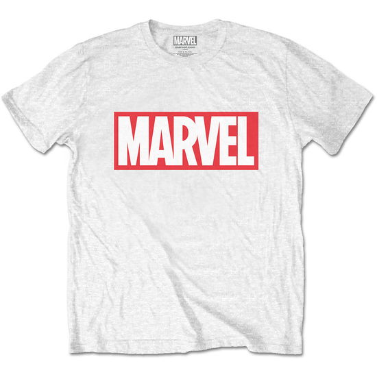 Cover for Marvel Comics · Marvel Comics Unisex T-Shirt: Marvel Box Logo (T-shirt) [size S] [White - Unisex edition]