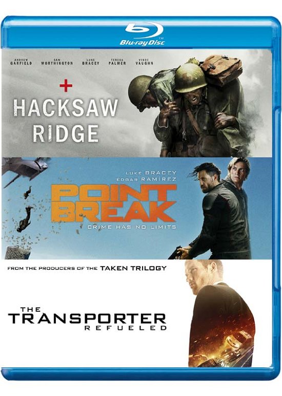 Cover for Hacksaw, Point Break, Transporter · BOX 1 - Hacksaw, Point Break, Transporte (Blu-ray) (2018)