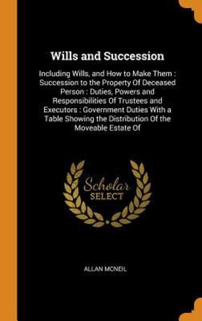 Cover for Allan McNeil · Wills and Succession (Hardcover Book) (2018)