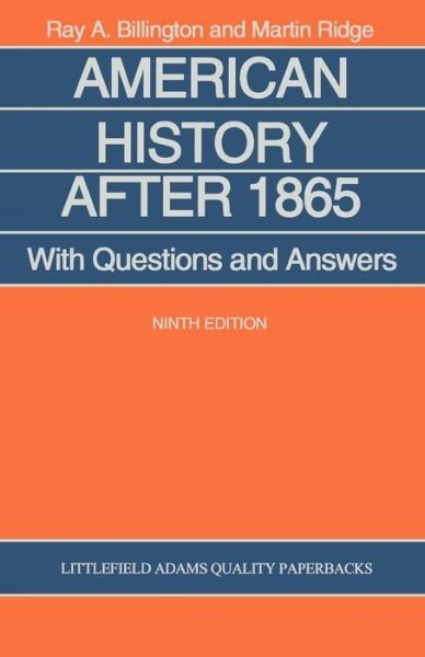 Cover for Ray A. Billington · American History After 1865: With Questions and Answers (Pocketbok) (1988)