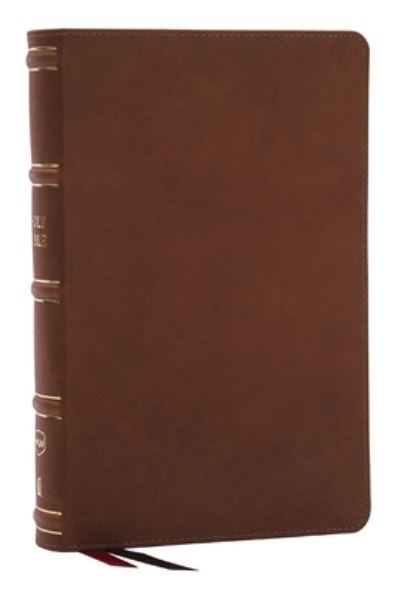 Cover for Zondervan · NKJV, Single-Column Reference Bible, Verse-by-Verse, Genuine Leather, Brown, Red Letter, Thumb Indexed, Comfort Print (Bok) (2024)