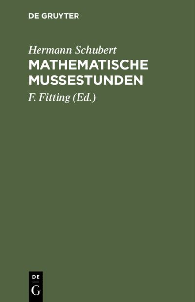 Cover for Hermann Schubert · Mathematische Muestunden (N/A) (1924)