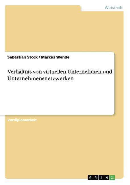 Cover for Stock · Verhältnis von virtuellen Unterne (Bok) [German, 1. edition] (2013)