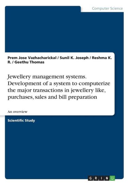 Cover for Vazhacharickal · Jewellery management sys (Book) (2017)