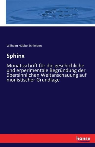 Cover for Hübbe-Schleiden · Sphinx (Bok) (2016)